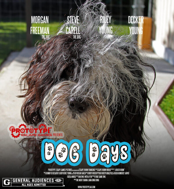 Dog days game poster at Prototype Escape Games